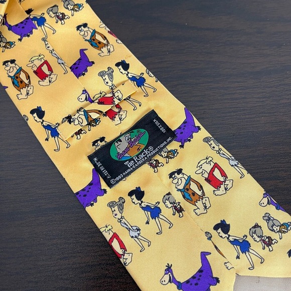 HANNA BARBERA Flintstones Vintage '93 Mens‎  Neck Tie 100% Silk Tie Rack Italy - Picture 3 of 11